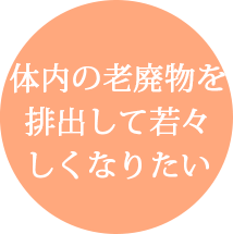 体内の老廃物を排出して若々しくなりたい